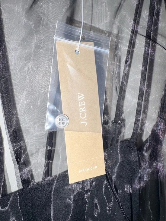J. Crew Layered Shift Dress in Liquid Organza Color Black Size 10 - Picture 3 of 9